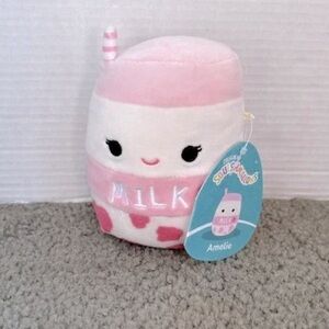 Squishmallows Amelie the Strawberry Milk 8" New With Tags + Free Gift